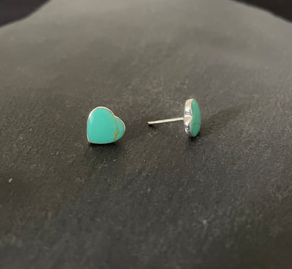 Turquoise Heart Stud Earrings