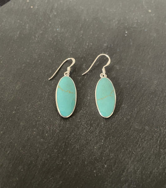 Oval Turquoise Earrings
