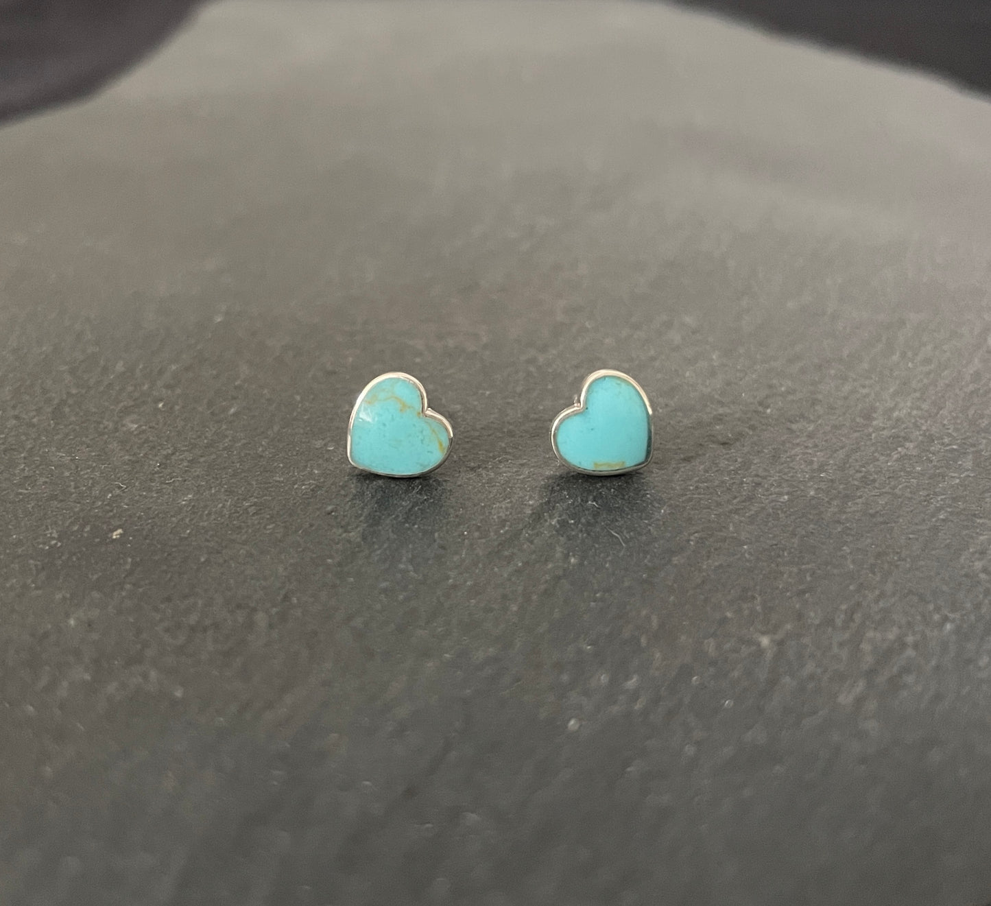Turquoise Heart Stud Earrings