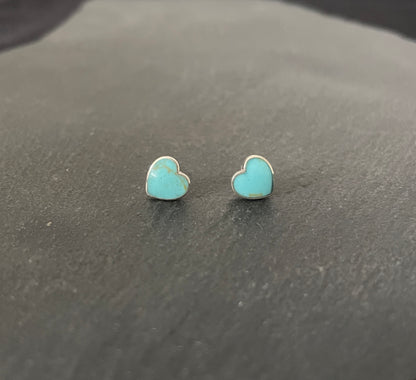 Turquoise Heart Stud Earrings