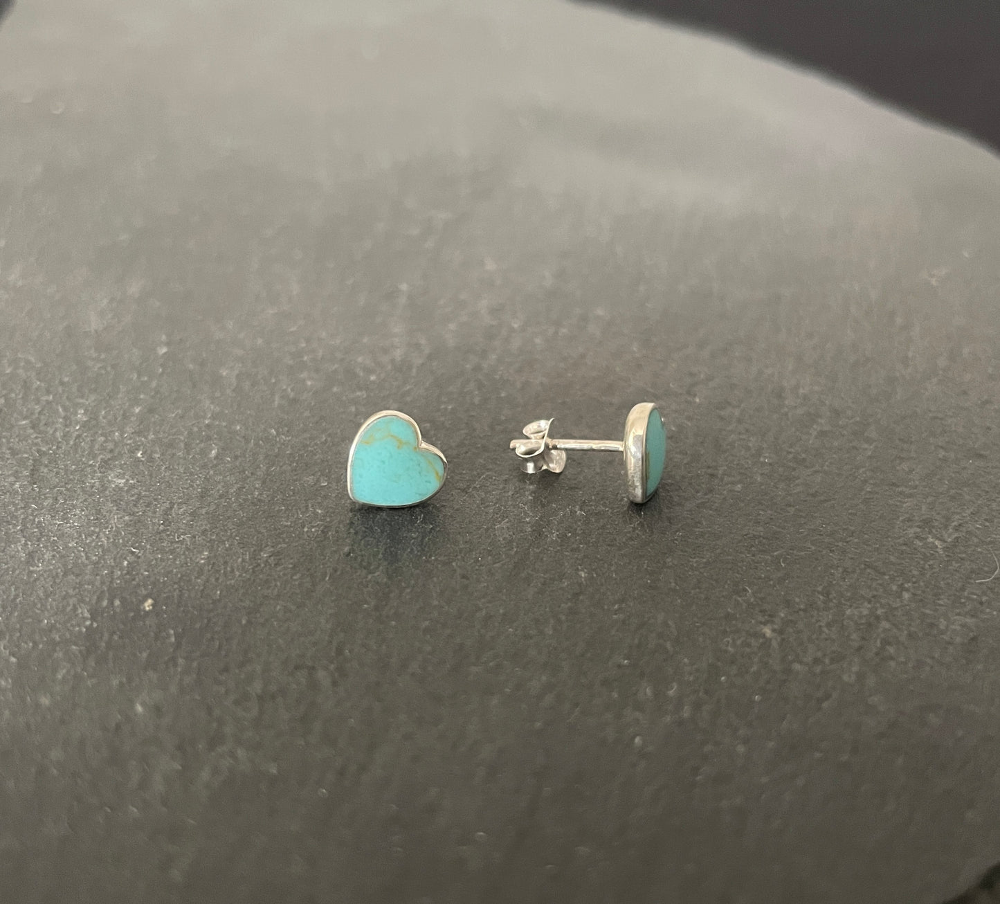 Turquoise Heart Stud Earrings
