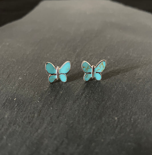 Turquoise Butterfly Stud Earrings