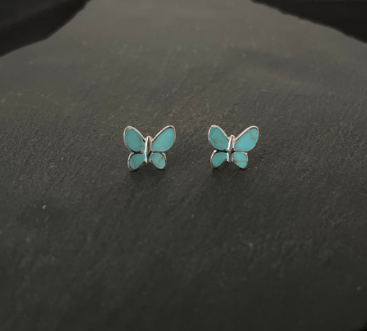 Turquoise Butterfly Stud Earrings