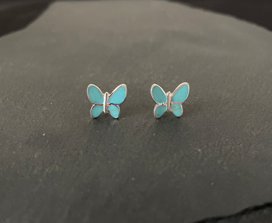 Turquoise Butterfly Stud Earrings