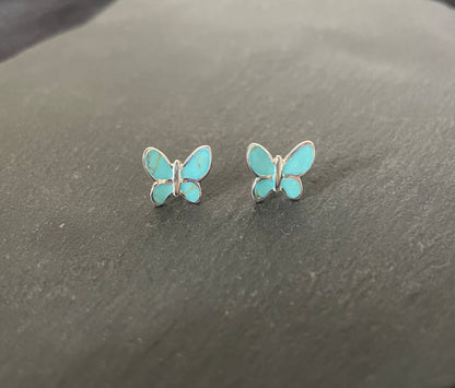 Turquoise Butterfly Stud Earrings