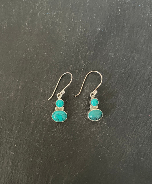 Turquoise and Silver Earrings
