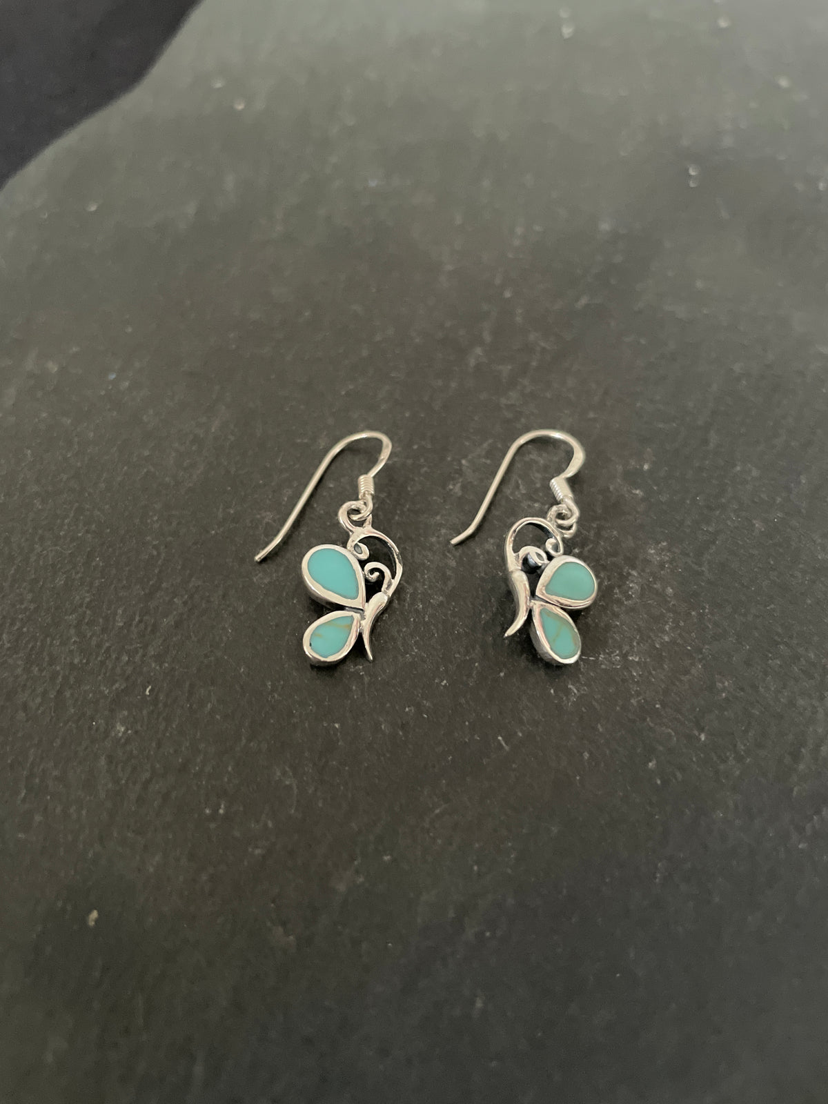 Butterfly Turquoise and Silver Earrings
