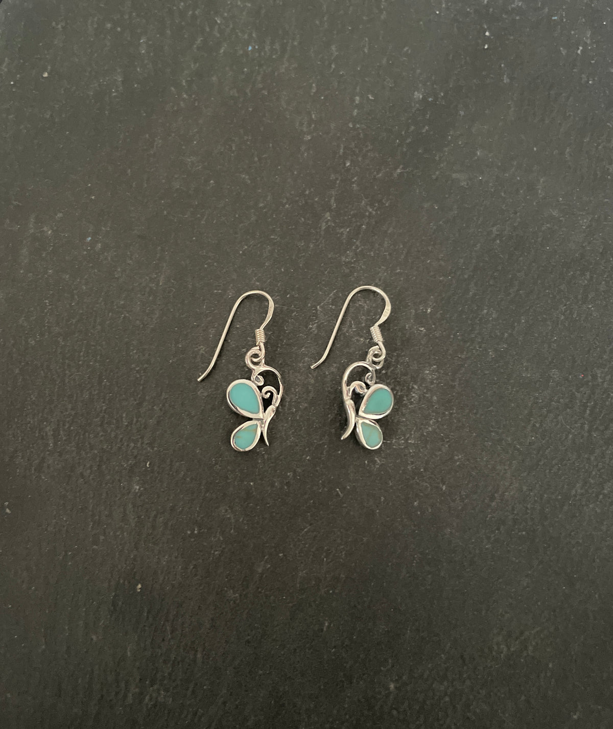 Butterfly Turquoise and Silver Earrings
