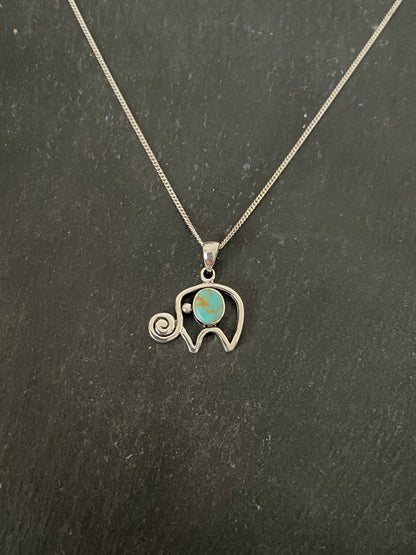 Turquoise Elephant Pendant