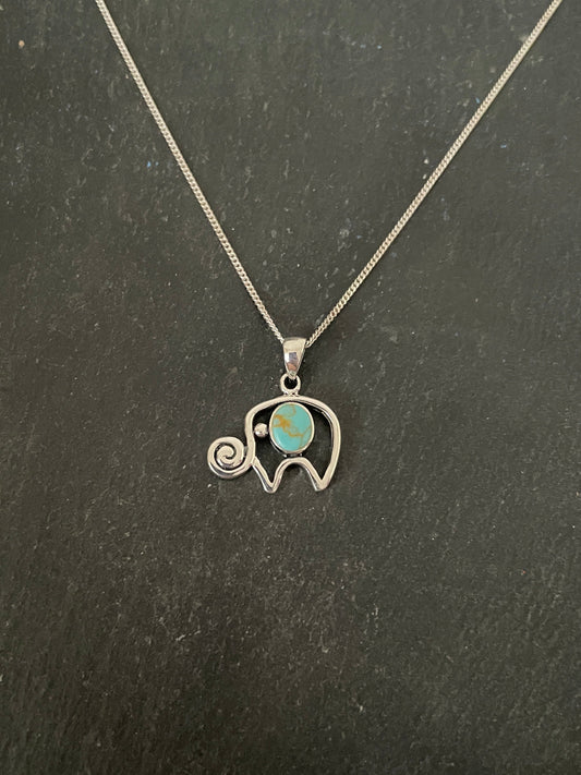 Turquoise Elephant Pendant
