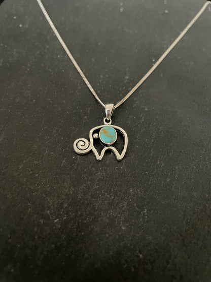 Turquoise Elephant Pendant