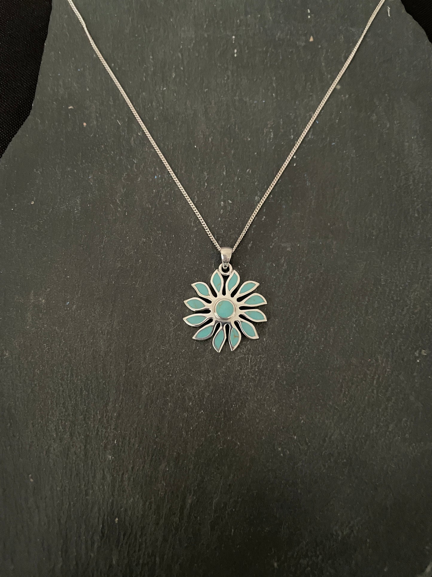Turquoise Flower Pendant