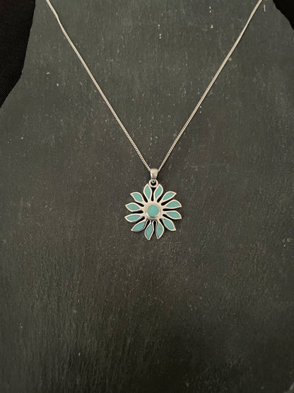 Turquoise Flower Pendant
