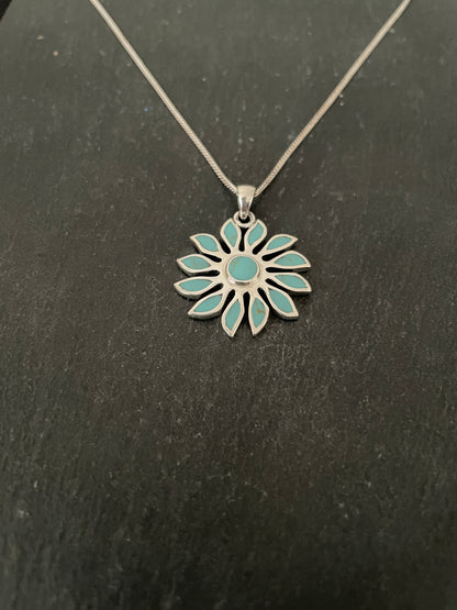 Turquoise Flower Pendant