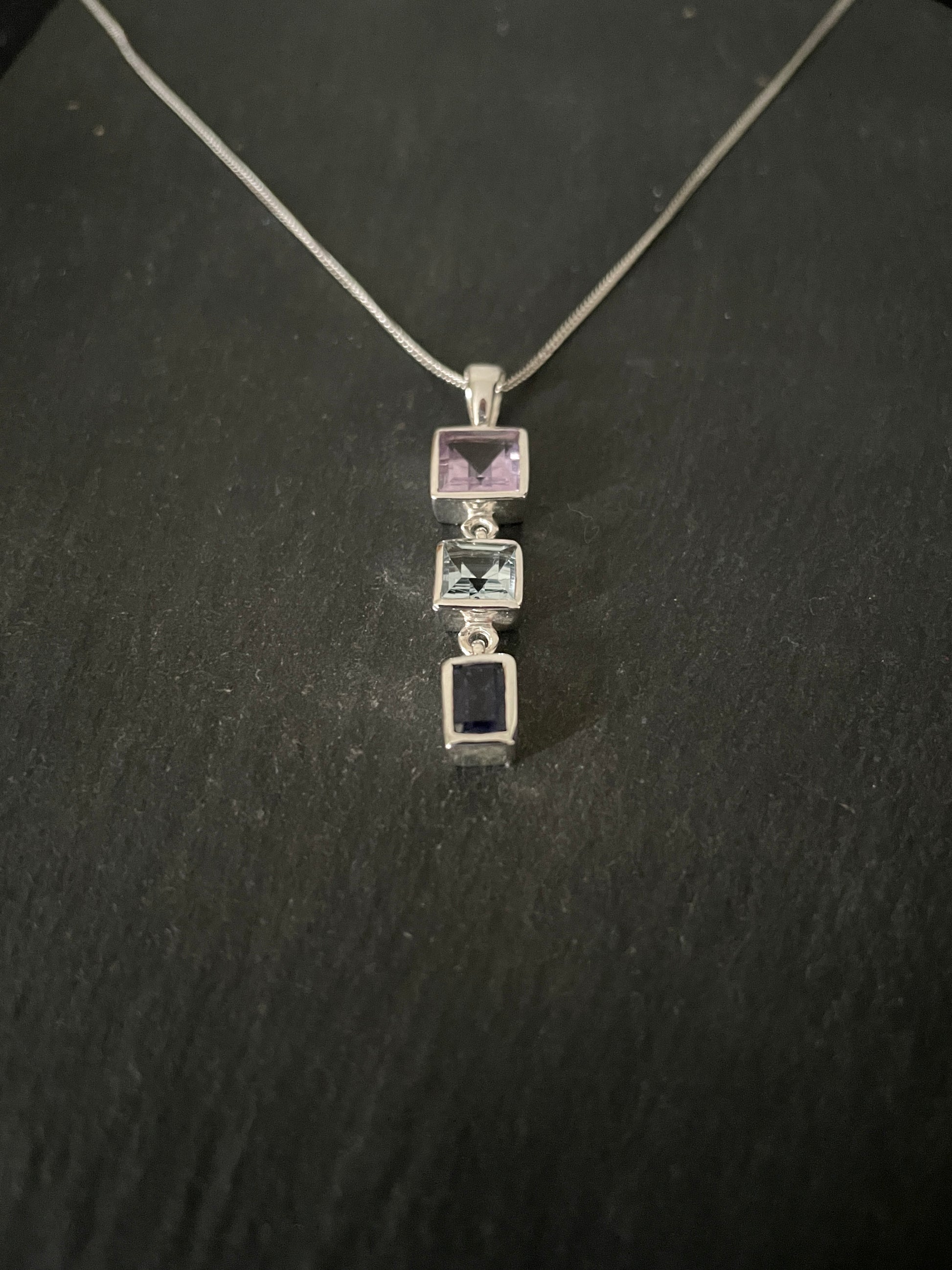 Amethyst, Blue Topaz and Iolite Pendant image 1