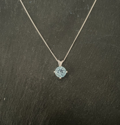 Round Blue Topaz Pendant image 0