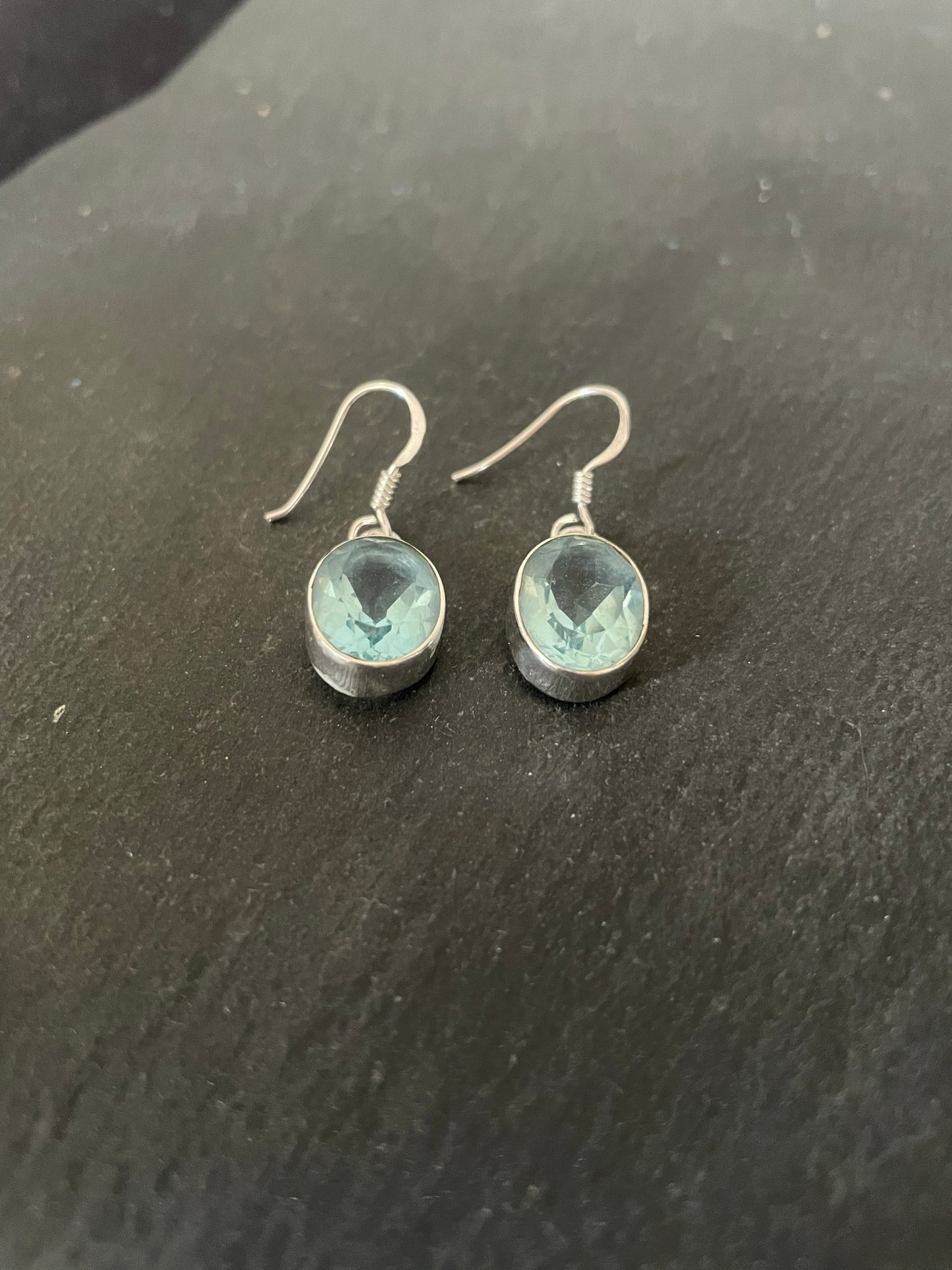 Blue Topaz Oval Earrings image 1