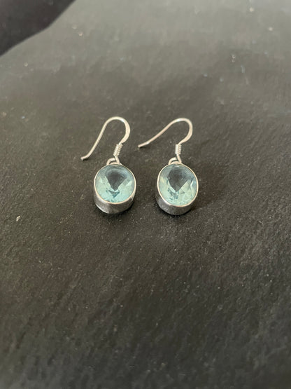 Blue Topaz Oval Earrings image 1