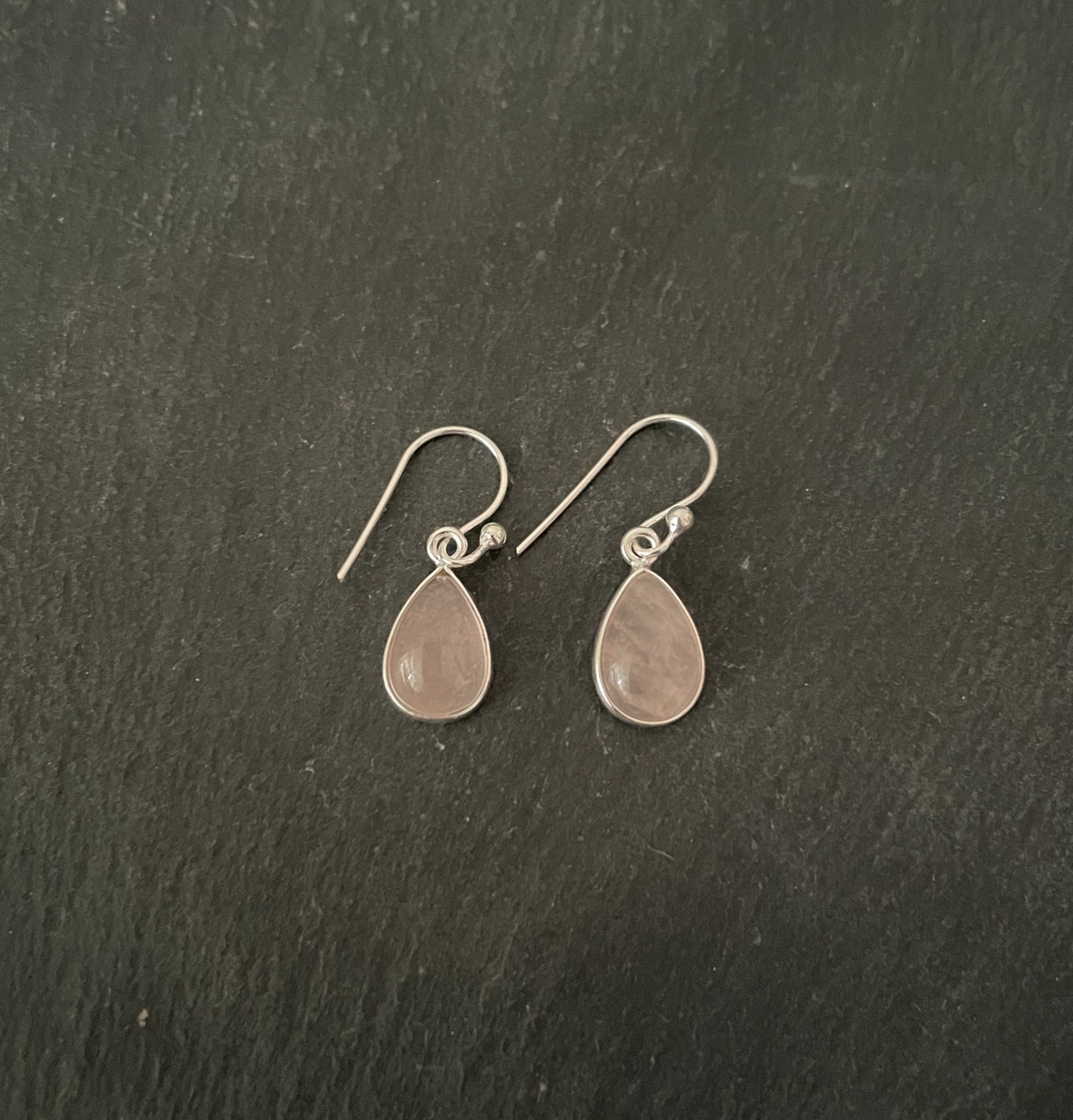 Teardrop Rose Quartz Earrings image 0