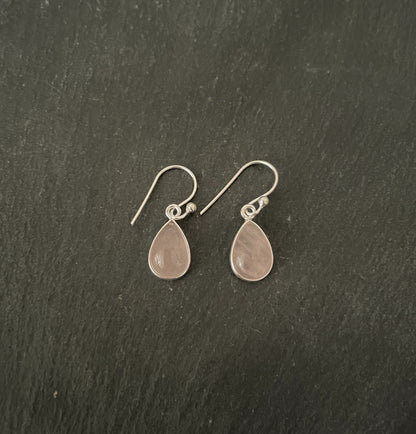 Teardrop Rose Quartz Earrings image 0