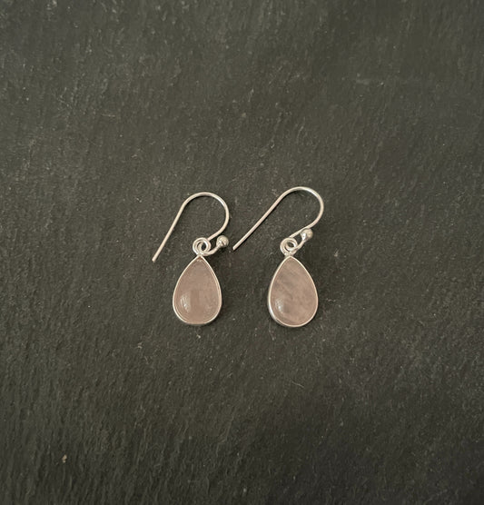 Teardrop Rose Quartz Earrings image 0