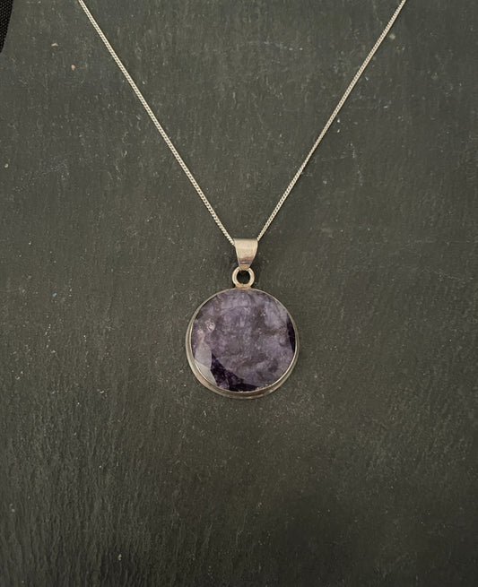 Round Sapphire Pendant image 0