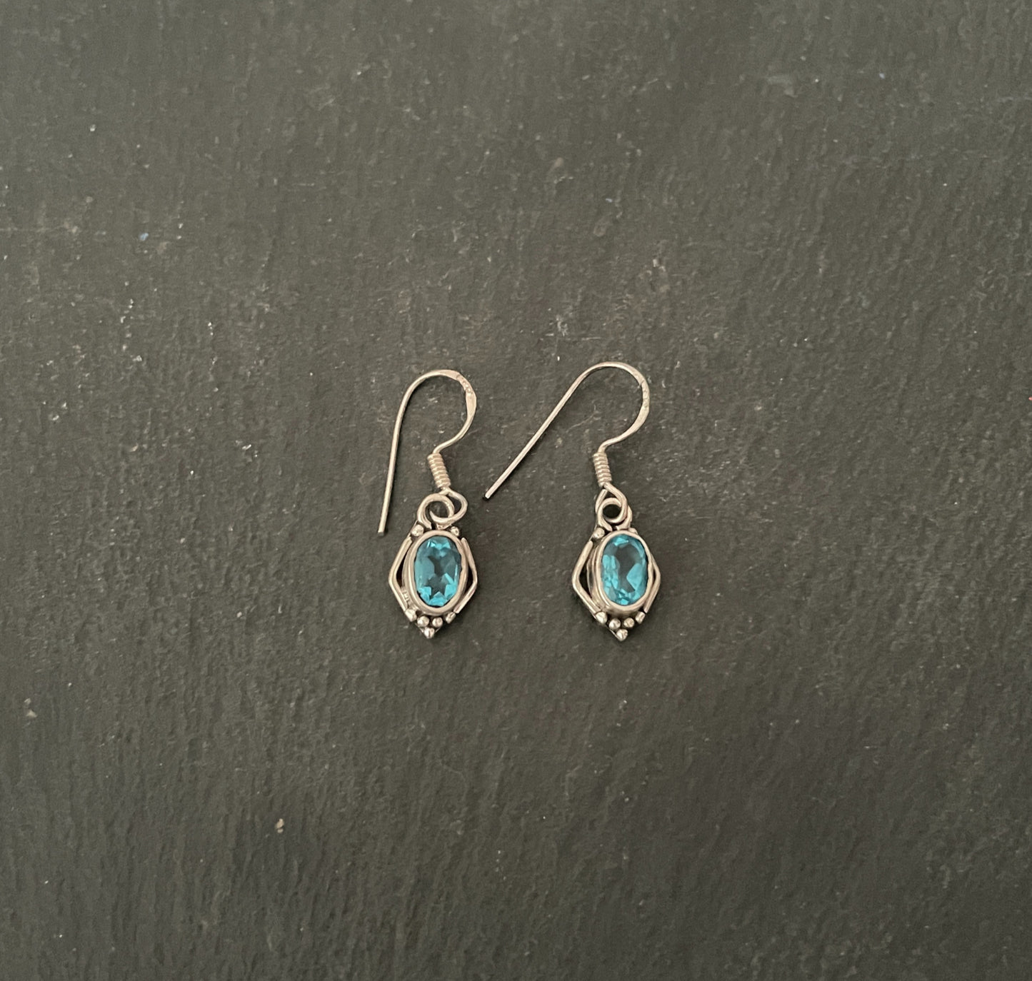 Blue Topaz and Silver Earrings image 0