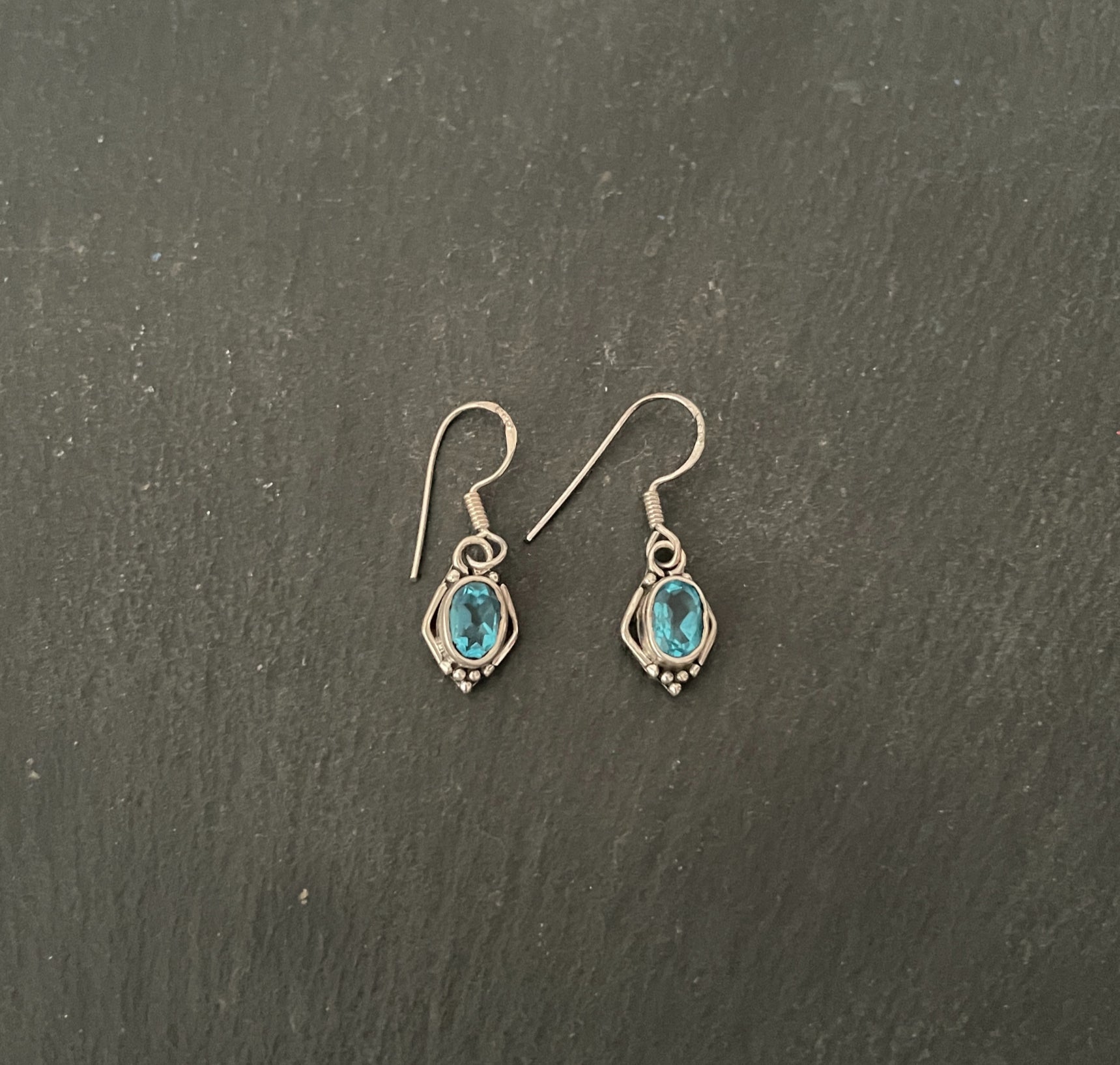 Blue Topaz and Silver Earrings image 0