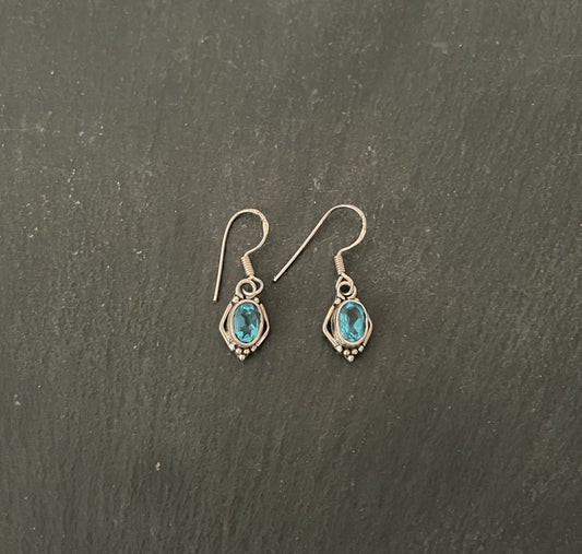 Blue Topaz and Silver Earrings image 0