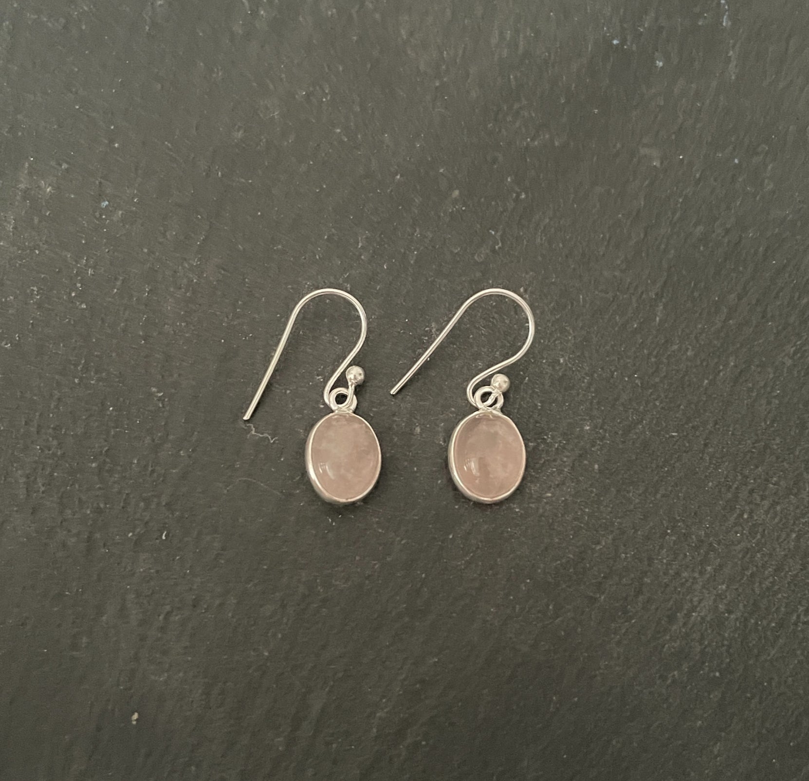 Oval Rose Quartz Earrings image 0