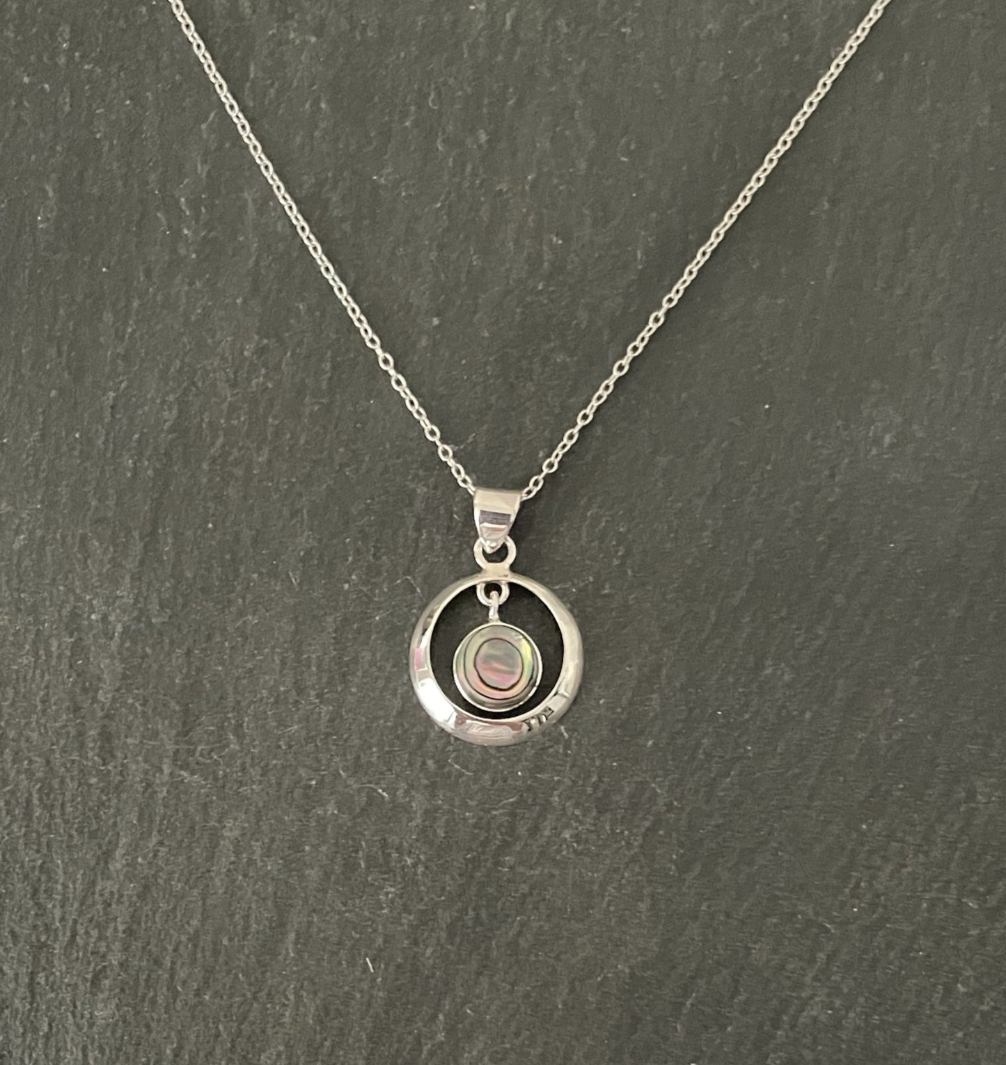 Paua Shell and Silver Pendant image 0
