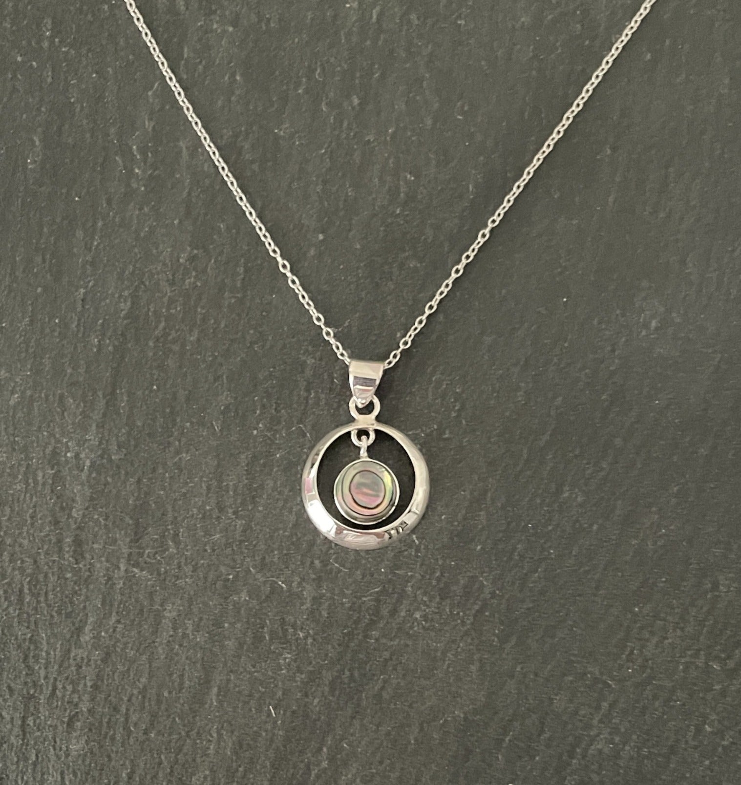 Paua Shell and Silver Pendant image 0
