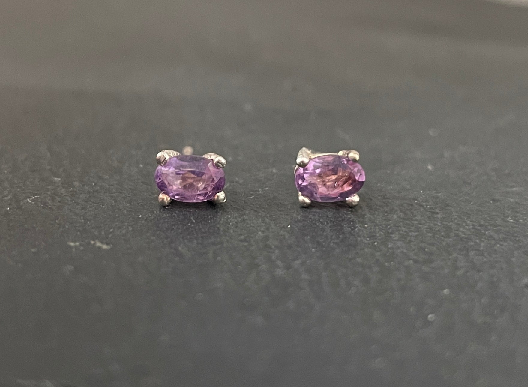 Amethyst Oval Stud Earrings image 0