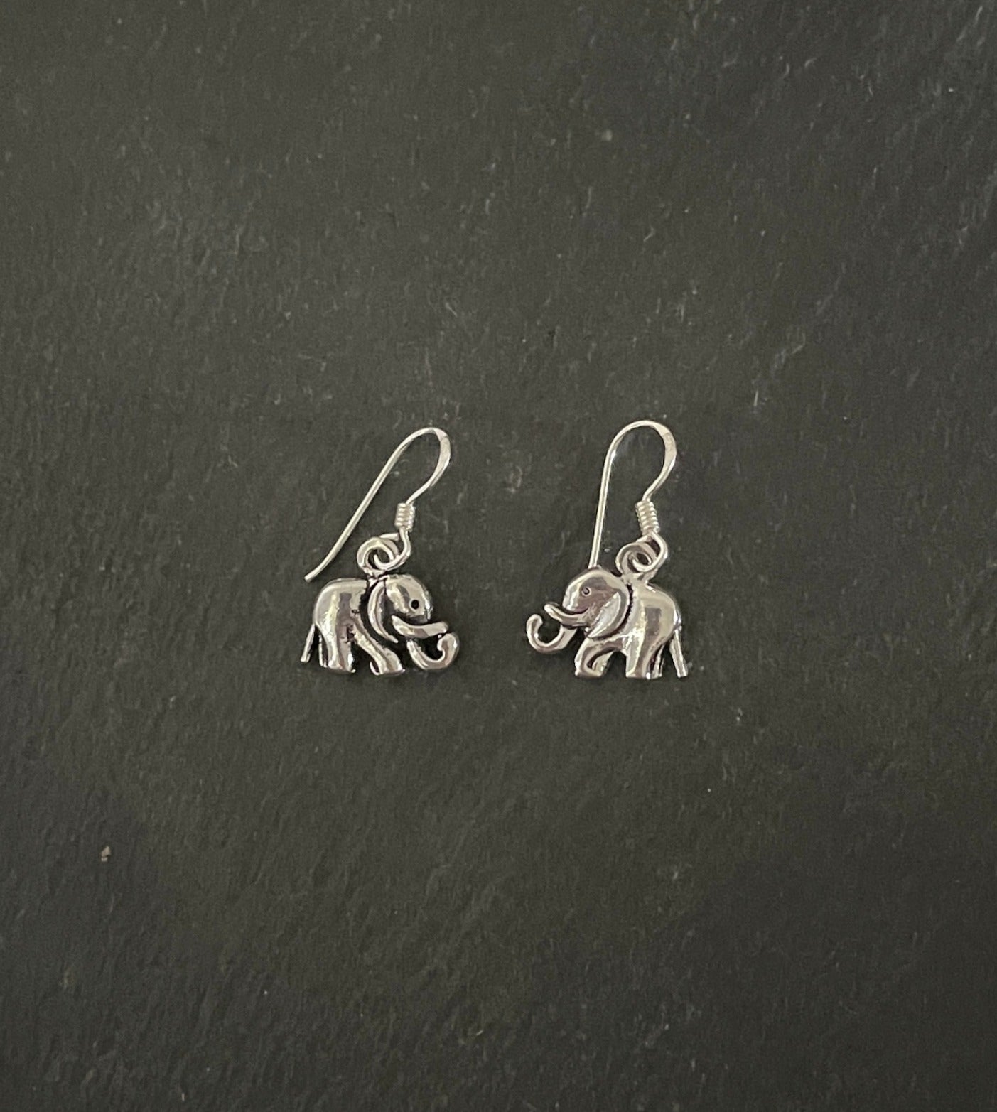 Silver Elephant Earrings image 0