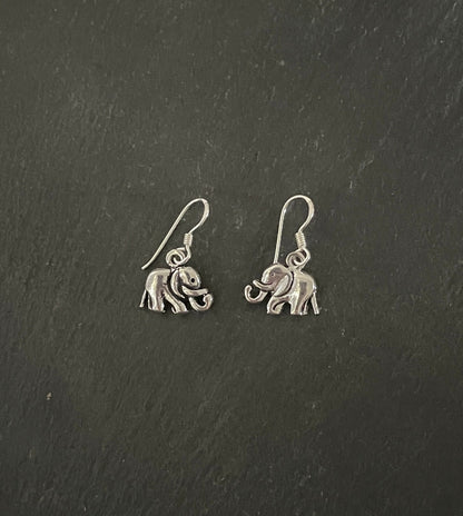 Silver Elephant Earrings image 0