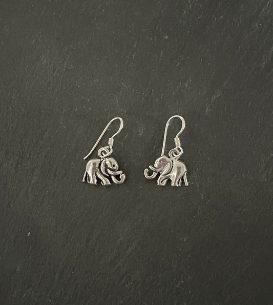 Silver Elephant Earrings image 0