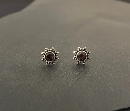 Smokey Quartz Stud Earrings image 0