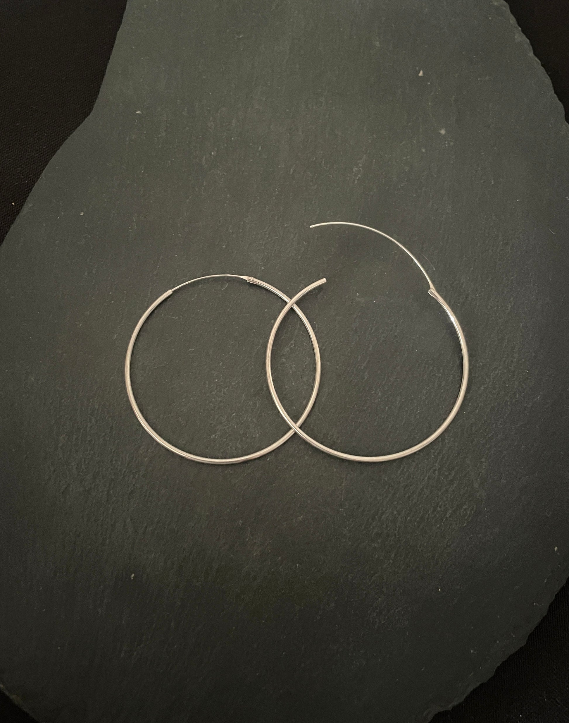 Round Silver Hoops image 0