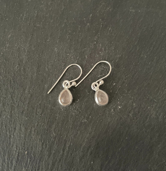 Rose Quartz Teardrop Earrings image 0