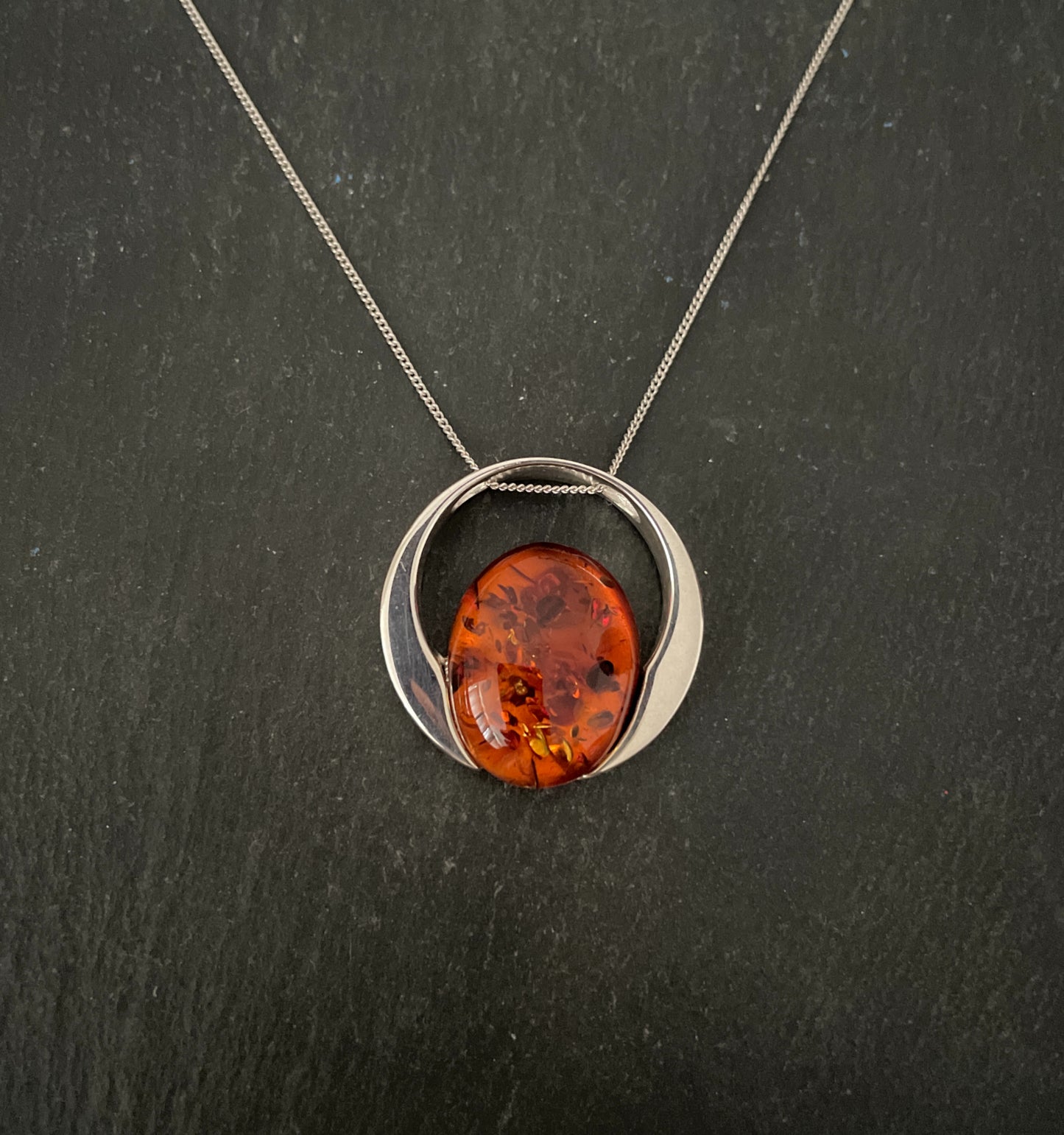 Amber and Silver Pendant image 0
