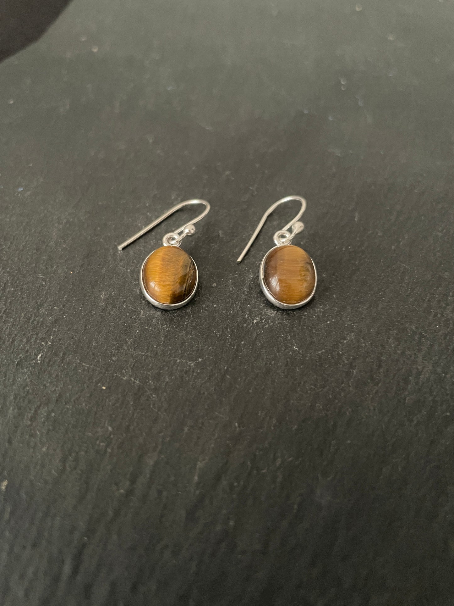 Tiger's Eye Oval Earrings image 1