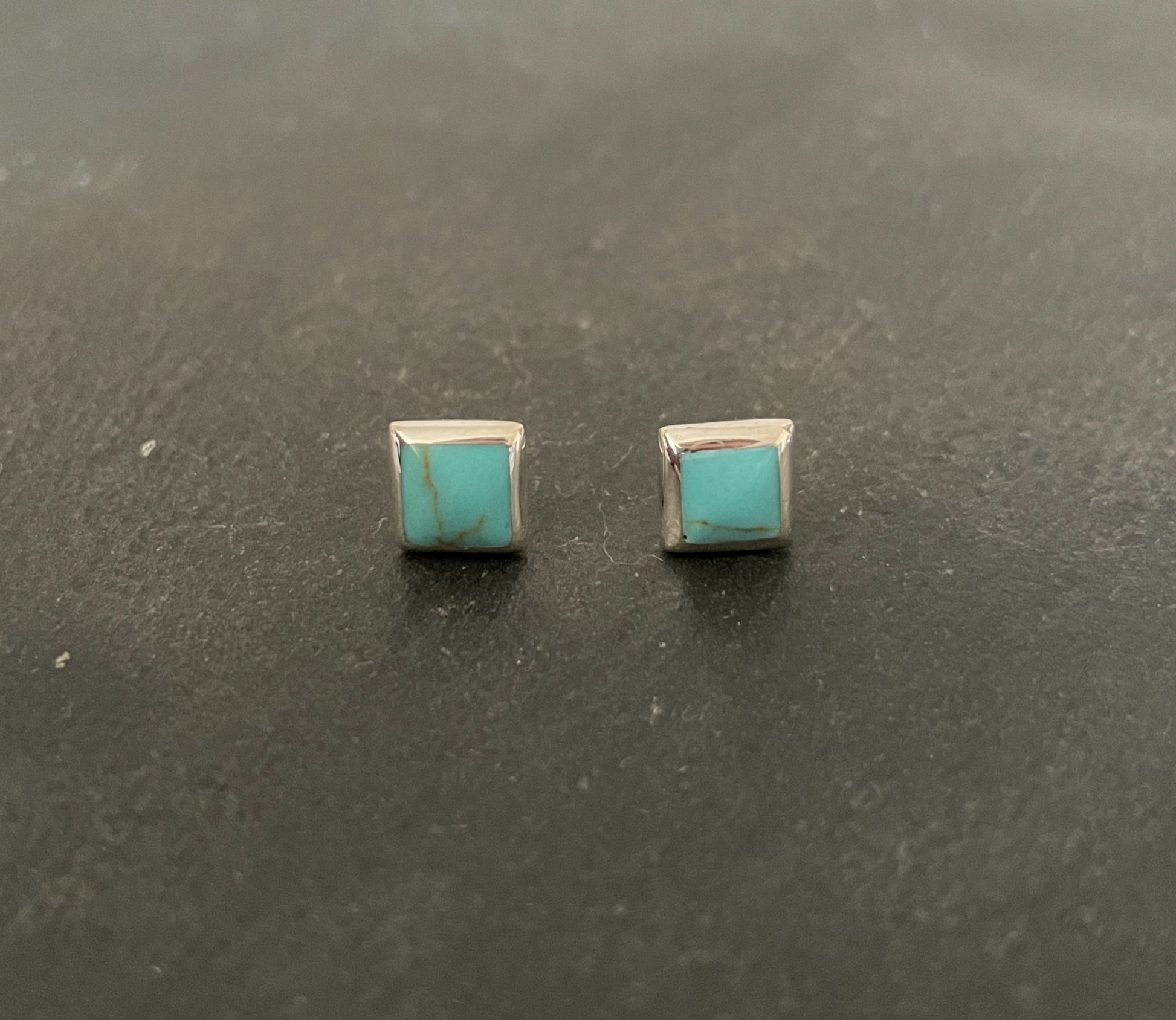 Turquoise Square Stud Earrings image 0