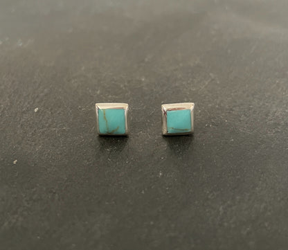 Turquoise Square Stud Earrings image 0