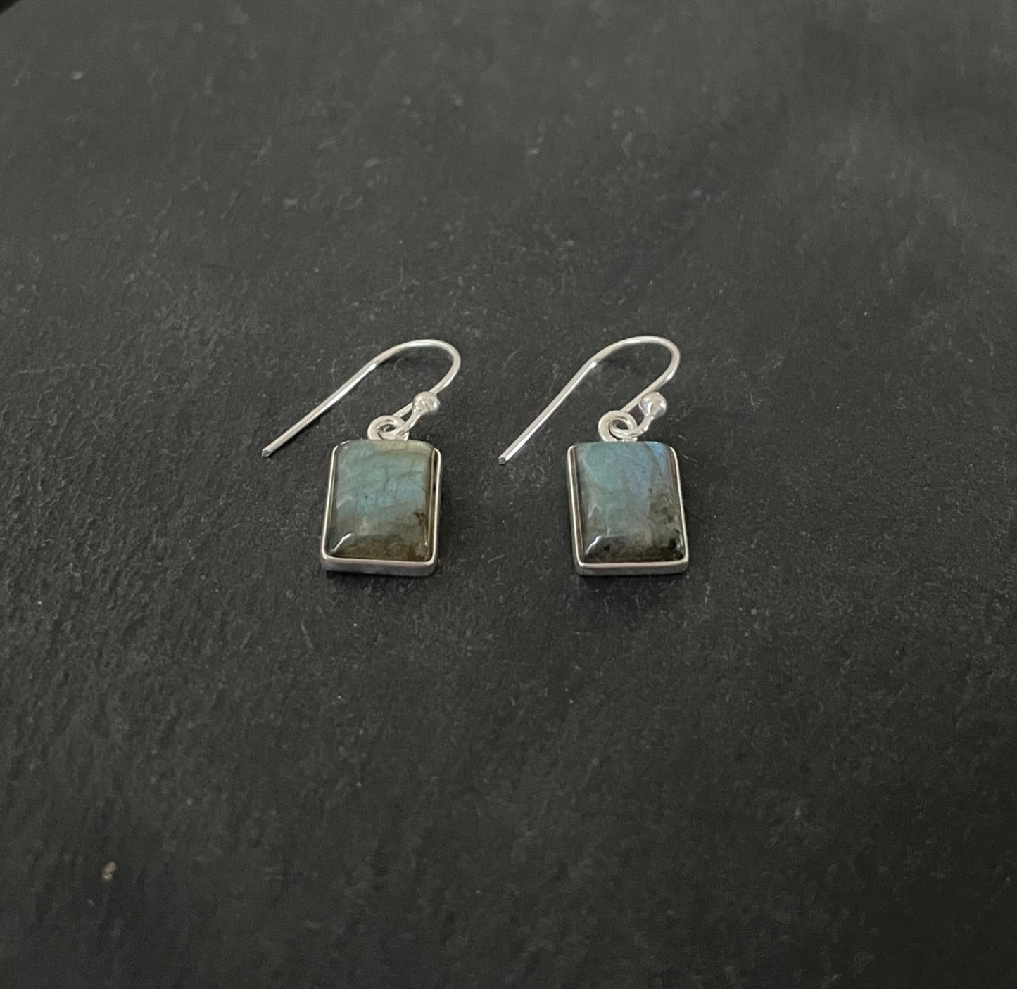 Labradorite Rectangle Earrings image 1