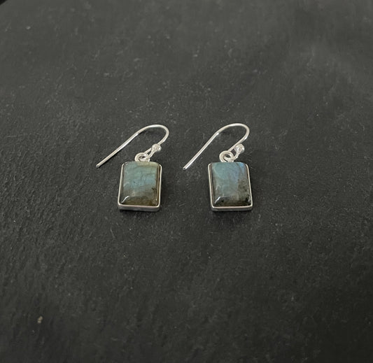 Labradorite Rectangle Earrings image 1