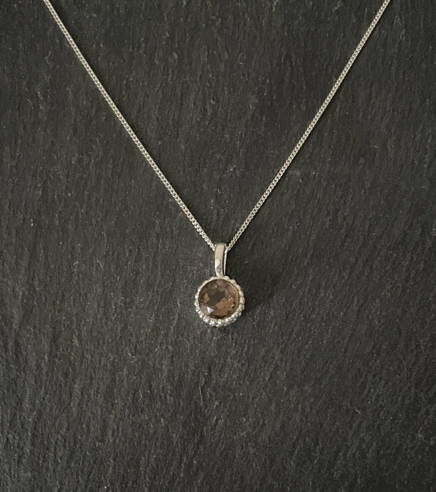 Round Smokey Quartz Pendant image 0