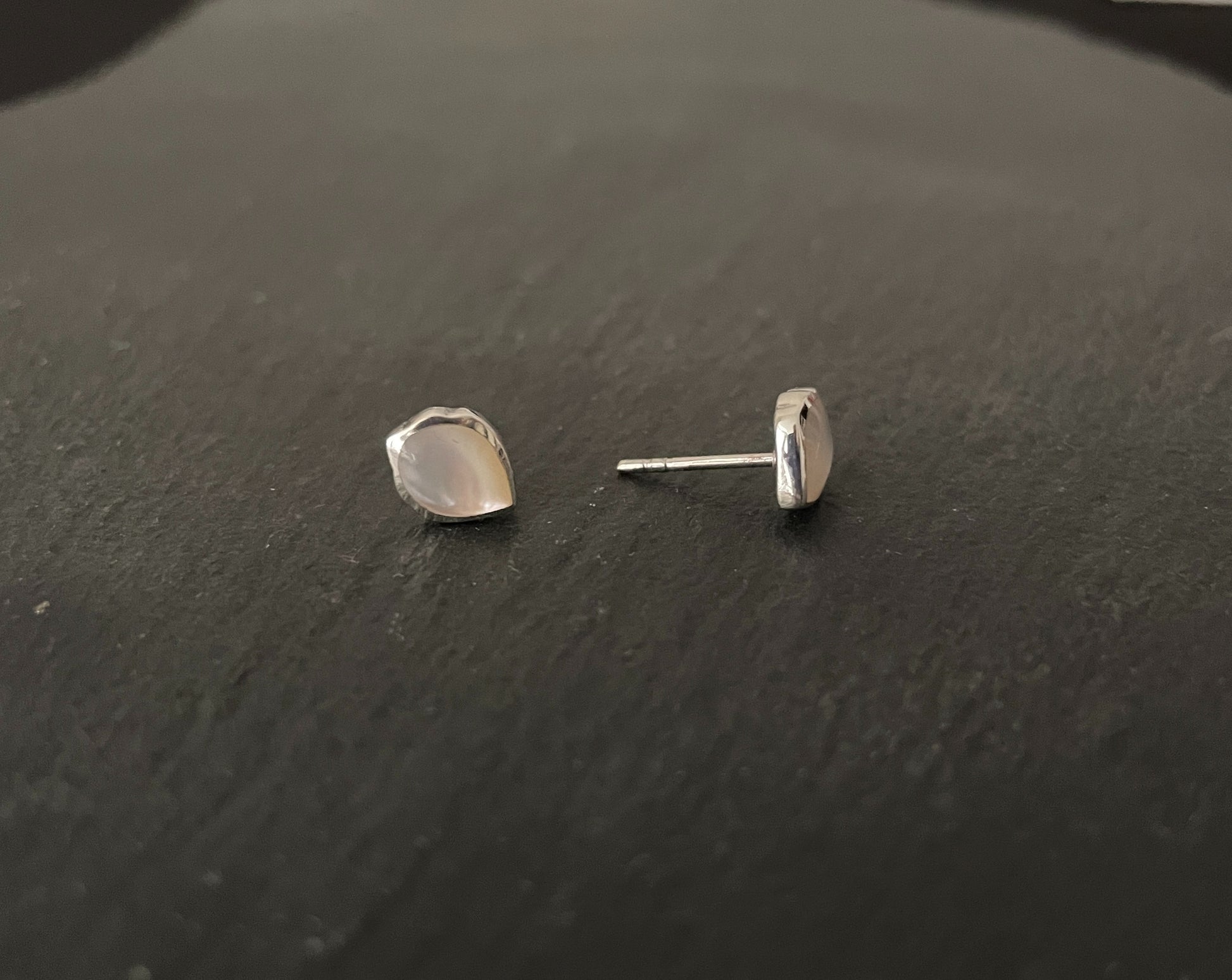 Mother of Pearl Teardrop Stud Earrings image 1