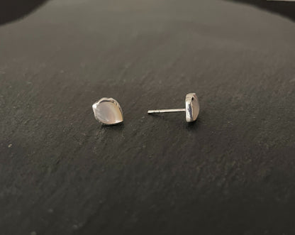 Mother of Pearl Teardrop Stud Earrings image 1