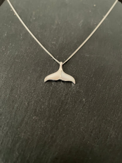 Mother of Pearl Whale Tail Pendant image 1