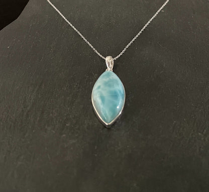 Larimar and Silver Pendant image 1